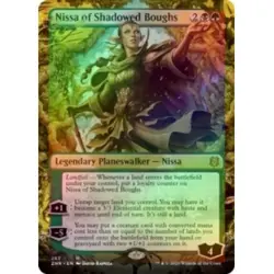 FOIL NISSA OF SHADOWED BOUGHS (BORDERLESS) Zendikar Rising ZNR Planeswalker MTG - Image 1