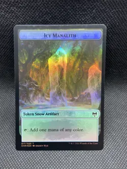 Icy Manalith Token Foil / Human Warrior Foil Token - Kaldheim - MTG-NM - Image 1