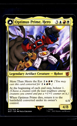 2022 MTG Magic The Gathering BOT Transformers #13 Optimus Prime Hero - Image 1