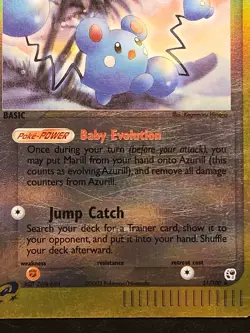 Pokemon Card - Azurill Sandstorm 31/100 Uncommon Reverse Holo - Image 2
