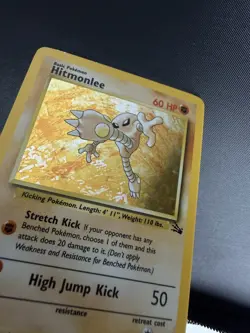 Hitmonlee Holo Fossil Pokemon 7/62 Rare WOTC English Near Mint - Image 2