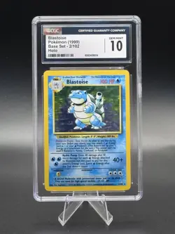CGC 10 GEM MINT Blastoise 1999 Base Set 2/102 Holo Pokemon Card - Image 2