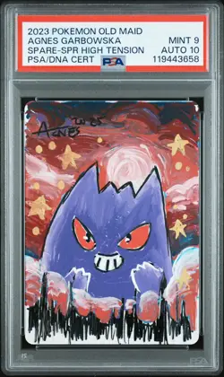 Pokemon PSA 9 AUTO 10 Spare Card Gengar Agnes Garbowska 2023 Old Maid Japanese - Image 1
