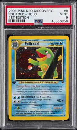 2001 POKEMON NEO DISCOVERY 1ST ED #8 POLITOED-HOLO PSA 9 - Image 1