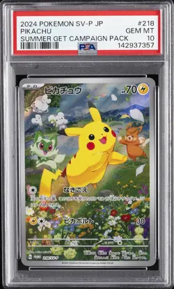 2024 POKEMON JPN SV-P PROMO #218 PIKACHU PSA 10 - Image 1