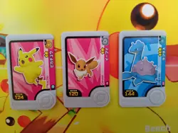 Pikachu Eevee Lapras Mezastar Frienda Pokemon Card Japanese Pick Tag Tip - Image 1
