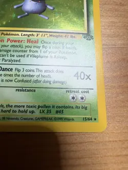 1999 Pokemon Vileplume 15/64 Holo Rare Jungle Set WOTC Vintage Holographic LP - Image 3