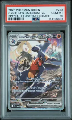 2025 POKEMON DRI EN-DESTINED RIVALS #232 CYNTHIA'S GARCHOMP EX PSA 10 - Image 1
