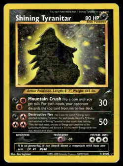 Shining Tyranitar #113 - Secret Rare HOLO - Pokemon Neo Destiny WOTC - VG - Image 1