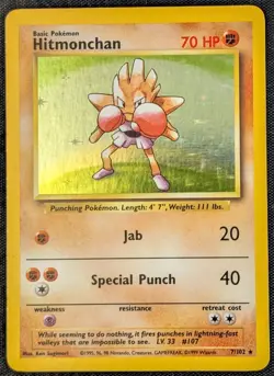 Hitmonchan - 7/102 Holo Rare Base Set - LP - Pokemon TCG WOTC Vintage - Image 2