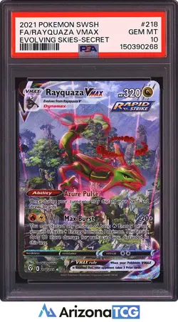 Pokemon 2021 Rayquaza VMAX 218/203 Alt Art Evolving Skies GEM MINT PSA 10 - Image 1