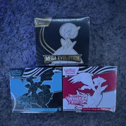 Pokemon Elite Trainer Box Mega Evolution, Black Bolt, White Flare 3 Box Set - Image 1