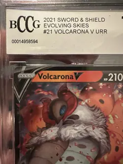Volcarona V 2021 Pokemon Sword Shield Evolving Skies BCCG Mnt 10 Holo Ultra Rare - Image 2