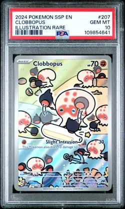 2024 POKEMON SSP EN-SURGING SPARKS ILLUSTRATION RARE #207 CLOBBOPUS PSA 10 - Image 1