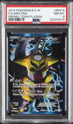 2013 POKEMON B&W PROMO TEAM PLASMA #BW74 FULL ART/GIRATINA PSA 8 - Image 1