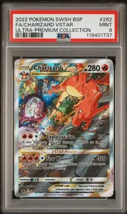 PSA 9 - 2022 POKEMON Ultra Premium Collection CHARIZARD VSTAR #262 BSP - Image 1