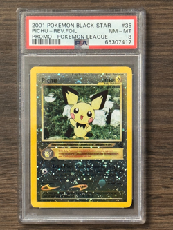 Pokemon Black Star Promo Pichu Reverse Holo N/M PSA8 PSA # 65307412 SWIRL - Image 2