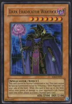 Yugioh Dark Eradicator Warlock SD6-EN001 Ultra Rare Unlim - LP - Image 1
