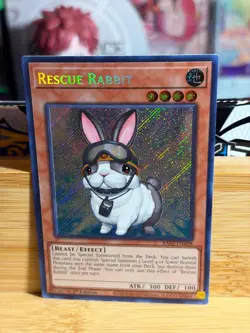 RESCUE RABBIT (SECRET RARE) RA02-EN008 1st Edition Yu-Gi-Oh TCG NM - Image 1