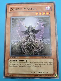 YUGIOH TCG ZOMBIE MASTER SDZW-EN016 COMMON 1ST EDITION - Image 1