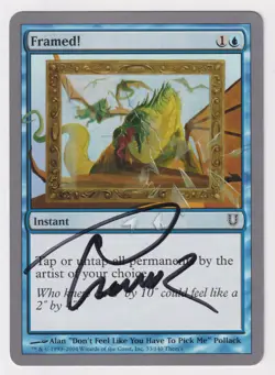 Signed Framed! LP Unhinged Artist Alan Pollack 2004 WOTC MTG Magic Blue Instant! - Image 1