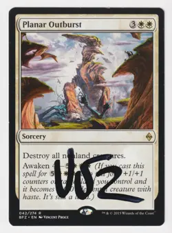 Signed Planar Outburst MP Battle for Zendikar Artist Vincent Proce 2015 MTG Rare - Image 1