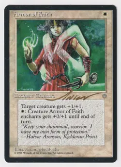 Gold Signed Armor of Faith MP Ice Age Artist Anson Maddocks 1995 WOTC MTG Magic! - Image 1