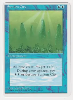 Miscut Sunken City NM 4th Edition MTG Magic Error Misprint Alpha Cut Corners! - Image 1