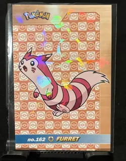 Rare Pokemon Shiny Full Art #162 Furret Low Pop Cracked Ice Holo Card ⭐ - Image 1