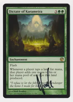 Signed Dictate of Karametra MP Journey into Nyx Artist Noah Bradley MTG Magic! - Image 1