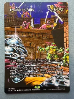 Trouble in Pairs (Borderless) - NM - MTG Teenage Mutant Ninja Turtles PZA 0003 - Image 1