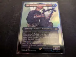 MTG Magic the Gathering SURGE FOIL The Wandering Minstrel Borderless FIN! - Image 1
