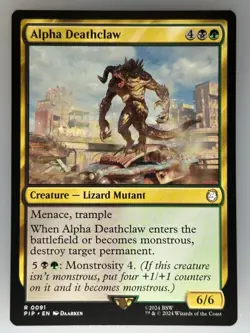 MTG Alpha Deathclaw Universes Beyond: Fallout (PIP) R 91 NM Magic - Image 1