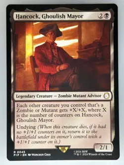 MTG Hancock, Ghoulish Mayor Universes Beyond: Fallout (PIP) R 45 NM Magic - Image 1