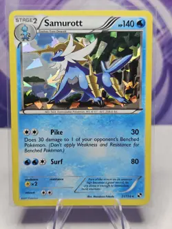Samurott Black & White Cracked Ice Holo Rare 31 /114 Pokemon TCG Card MP - Image 1