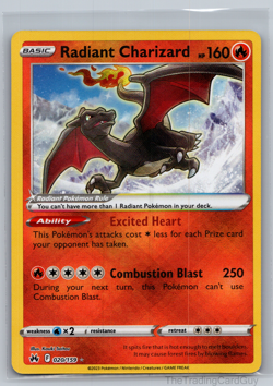 Pokemon TCG Radiant Charizard 020/159 Crown Zenith NM 001 - Image 1