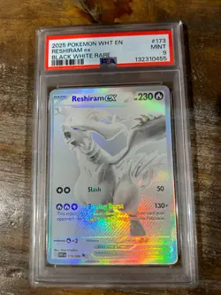 POKEMON 2025 White Flare Black White Rare RESHIRAM EX #173 PSA 9 Mint RARE - Image 1