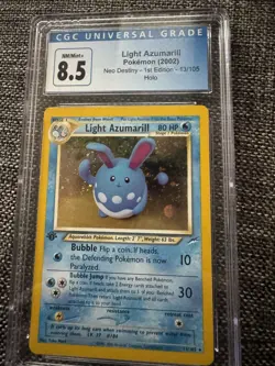 2002 Pokemon Neo Destiny 1st Edition Light Azumarill Holo 13/105 CGC 8.5 - Image 1