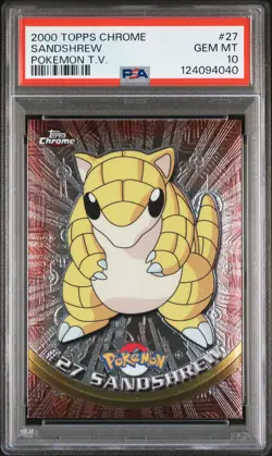 2000 TOPPS CHROME POKEMON T.V. #27 SANDSHREW PSA 10 - Image 1