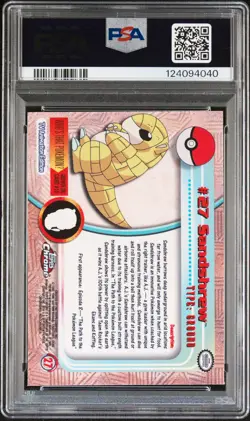 2000 TOPPS CHROME POKEMON T.V. #27 SANDSHREW PSA 10 - Image 2