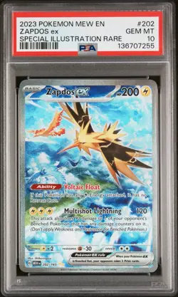 Pokemon 2023 Zapdos ex 202/165 Full Art SIR Scarlet & Violet 151 GEM MINT PSA 10 - Image 1