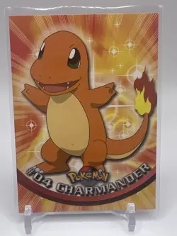 Charmander #4 1999 Topps Pokemon TV Animation Edition Series 1 Blue Logo - Image 1