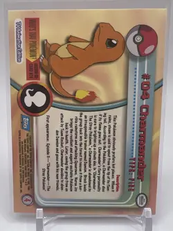 Charmander #4 1999 Topps Pokemon TV Animation Edition Series 1 Blue Logo - Image 2