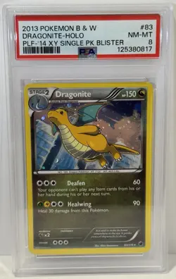 2013 Pokemon B&W Dragonite Cosmos Holo #83 Plasma Freeze Blister PSA 8 NM-MT - Image 1