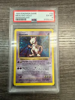 1999 Pokemon Base Set Mewtwo Holo (#10) – Shadowless, PSA 6 EX-MT - Image 1