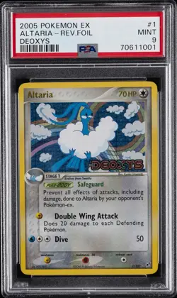 2005 POKEMON EX DEOXYS #1 ALTARIA-REVERSE FOIL PSA 9 - Image 1
