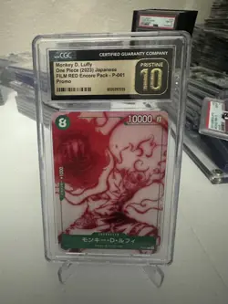 2023 One Piece JPN Monkey D Luffy Alternate Art Film Red Promo CGC 10 Pristine - Image 1