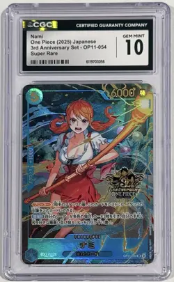 2025 One Piece Nami OP11-054 3RD Anniversary Set CGC 10 Gem Mint SR Japanese - Image 1