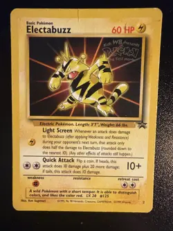 WB Stamped Electabuzz Black Star Promo #2 WOTC Pokemon Card TCG Original HP/DMG - Image 1