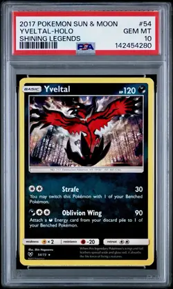 Yveltal 54/73 PSA 10 Shining Legends Holo Pokemon Card Low Pop Gem Mint New Cert - Image 1